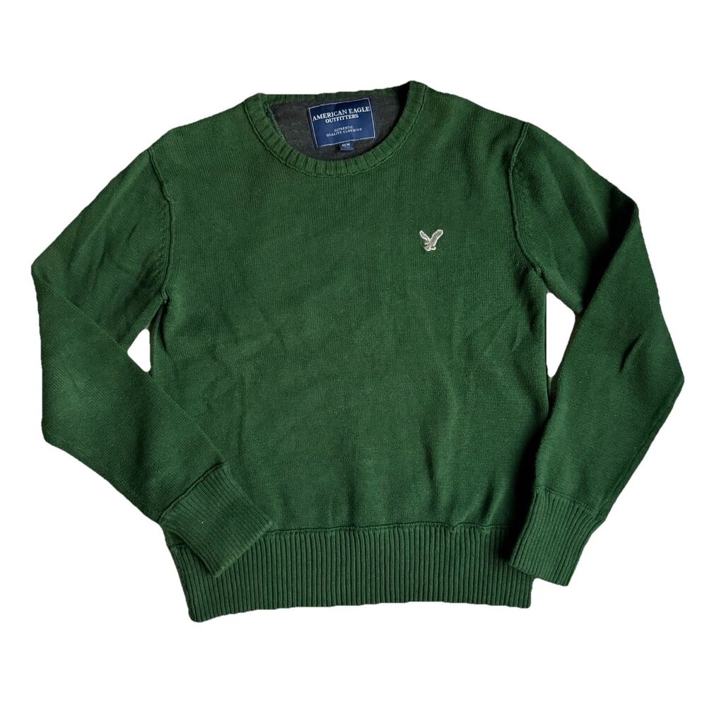 Men's American Eagle Outfitters Sweater Green Long Sleeve Cotton Sz M